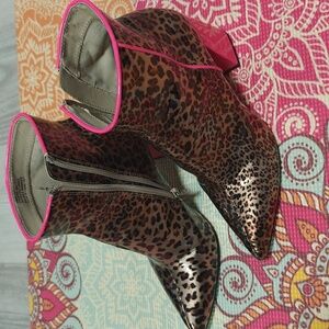 Betsy Johnson Leopard Print Cait Booties